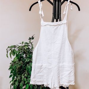 casual white overalls